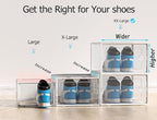 Kuject XX-Large Shoe Storage Boxes Organizers Clear Plastic Stackable 12 Pack, Shoe Rack & Holder Substitute, Sneaker Contain