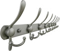 Dseap Coat Rack Wall Mount - 29.5” Long 8-Tri-Hooks Heavy Duty Coat Hanger Rail Wall Hooks for Hanging Coats Hats Clothing Cl