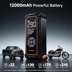 OlarHike Cordless Tire Inflator Portable Air Compressor, 3X Fast Inflation,12000mAh Battery, Air Pump for Car Tires, Pickups, SUVs, Electric Pump with Digital Pressure Gauge/Auto Shuttoff, Gift Ideas