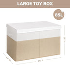 INDRESSME Large Toy Box with Lid, Collapsible Toy Storage Organizer Chest with Divider, Foldable Toy Bin for Kids Boys Girls 