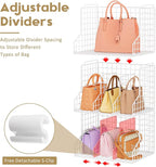 Sonyabecca Purse Storage Organizer for Closet : Adjustable 3-Pack Dividers Handbag Organizer - Stackable Wire Handbags Storag