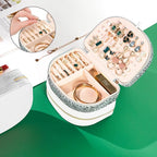 ProCase Travel Size Jewelry Box, Medium Portable Seashell-Shaped Jewelry Case, 2 Layer Jewelry Organizer in PU Leather for Wo