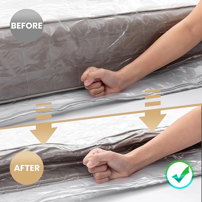 TAILI Mattress Vacuum Storage Bag, Twin/Twin-XL Foam Mattress Vacuum Bag with 4 Straps, Sealable Bag for Memory Foam, Latex, 