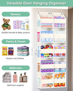 UVIAHOMI Heavy Duty Over The Door Organizer 5 Tiers, Extra Large Behind Door Storage of 10 Big Front & 10 Mesh Pockets, 80lb 