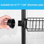 Clawfoot Tub Caddy(Shower Rod Not Included) - Stainless Steel Shower Shelves and Soap Caddy (Black)