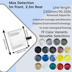 New Features Forward and Reverse Parking sensors, Option to Measure Distance in inches, bidirectional Display Option, and Customizable Digital Direction 18 Color Probes to Choose from(Light Blue)