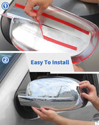 Rearview Mirror Fully Caps Covers Compatible with 2007-2014 Chevy Silverado GMC Sierra Avalanche Tahoe Suburban Yukon Escalade ESV Left Right Side View Upper Mirror Cover Caps, Chrome