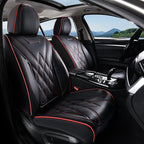 Coverado Car Seat Covers Full Set, Seat Covers for Cars, Front Seat Covers and Back Seat Cover Waterproof Leather Automotive 