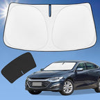 Sun Shade Sunshade for Chevrolet Malibu Windshield Cover, 4-Layer Front Window Shade Custom fit Chevy Malibu 2016-2024 2025 Sun Visor 240T Retractable Shade Blocks UV Rays Cooler Car Accessories