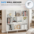 10 Cube Storage Organizer |Wide Bookshelf|3 Shelf Bookcase |Library Bookcase -Cubic Storage Cabinet（Storing Books,Toys & More