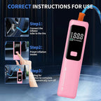 Tire Inflator Portable Air Compressor - ZGWATO Tire Air Pump with Digital Pressure Gauge, Auto Shut Off, 3X Faster Inflation, Cordless Tire Inflator for Car, Motorcycle, Bike, Bicycle and Ball, Pink