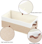 6 Pack Fabric Storage Bins, Large Storage Baskets for Shelves, Foldable Closet Organizer Storage Boxes with Leather Handles f