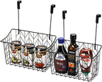 AVLA 2 Pack Over The Cabinet Door Organizer, Grid Storage Baskets with Hooks, Metal Wall Hanging Basket Holder Rack, Wire Kit