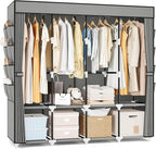 Portable Closet for Hanging Clothes, 67 Inch Wide Portable Wardrobe Closet with Cover, 4 Hanging Rod, Storage Shelves and Sid