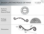 RTZEN Farmhouse Small Key Holder for Wall - Handcrafted Swirl Decorative 5 Key Hooks for Home Entryway - Wrought Iron Wall Mo