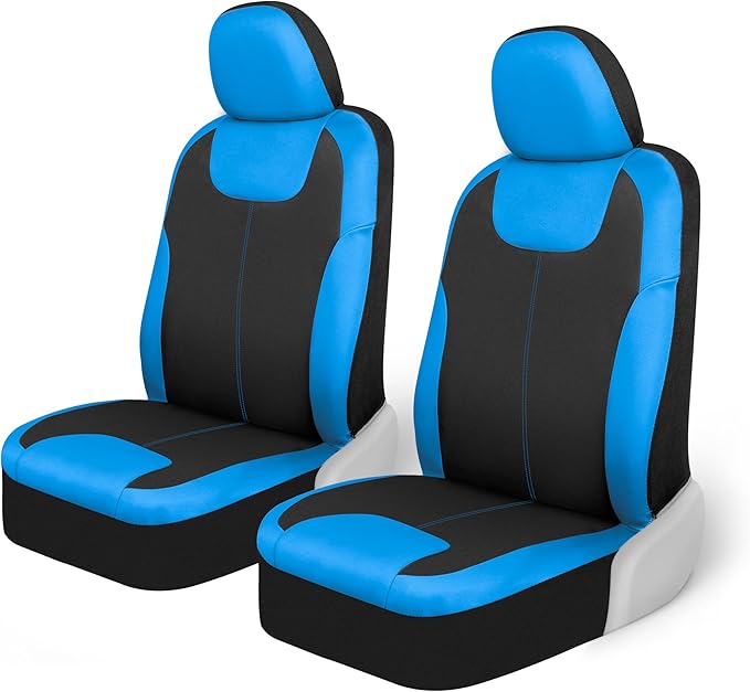 Motor Trend Blue/Black Waterproof Seat Covers for Front Seats – Premium Neoprene Blue Seat Covers, Car Seat Protectors with R