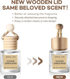 C Classy Car Air Freshener Hanging 2 Pack, Leathery Sandalwood Essential Oil Diffuser for Cars, Cute Car Accessories, Long-La