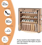 Laiensia 5-Tier Vertical Shoe Rack Organizer, Space Saving Shoe Storage Organizer, Non-Woven Cover Shoe Shelf Holds 20-25Pair