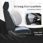 Coverado Seat Covers, Car Seat Covers Front Seats, Leather Seat Covers for Cars, Car Seat Protector Waterproof, Black Car Sea