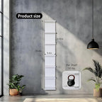7 Tier Wall Shelves with Led Light, Lack Wall Shelf Unit, Vertical Shelf with Remonte Control,White Shelves
