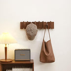 QUELLANCE Wood Coat Rack Wall Mount, Coat Hooks Hanger Wall Mounted, Heavy Duty Wall Coat Rack with 6 Hooks for Hanging Coats