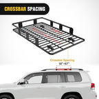 Nilight 64" x 39" x 6" Universal Roof Rack Cargo Basket Heavy-Duty 250LBS Capacity Rooftop Cargo Carrier Luggage Holder for SUV Truck Vehicle