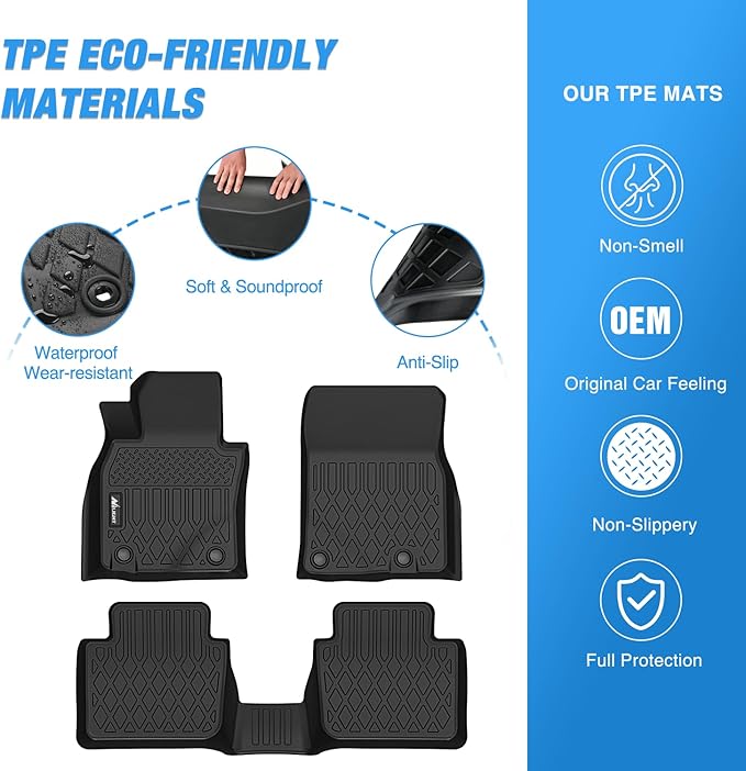 Nilight TPE Floor Mats for Mazda CX-50 CX50 2023 2024 2025 2026, All Weather Custom Fit Heavy Duty Floor Liners