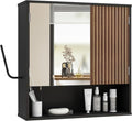Bathroom Wall Cabinet With Mirror,wall mounted bathroom cabinet,Medicine Cabinet with 2 Door ,Side Hook,Light and Adjustable 