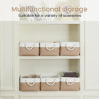 Storage Baskets for Shelves 13.8x9.8x6.7 Inch, Foldable Fabric Storage Bins with Handles, Small Storage Baskets for Organizin