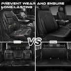 CAR PASS Leather Oxford Car Seat Covers Full Set, All-Weather Non-Slip Durable, Universal Fit for SUVs Sedans Trucks Vans Aut