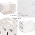 Sea Team Collapsible Canvas Fabric Storage Basket with Handles, Rectangle Waterproof Storage Bin, Box, Cube, Foldable Shelf B