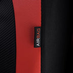Flying Banner car seat Covers Protects Water Proof Faux Leather Carbon Fiber Front and Rear Bench (Red Black, Full Set - 9PCS