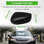 munirater 2Pcs Front Driver Side and Passenger Side Rearview Mirror Cover Cap Replacement for 2008-2012 Accord