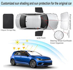 3PCS Car Window Shades Front Windshield Sun Shade Foldable Window Shade Custom Fit for 2013-2019 Volkswagen Golf Accessories Car Shades for Front Windows Anti-UV Rays Block Heat