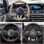 Car Steering Wheel Cover with Durable PU Leather, Universal 18 inch Fit for Car Truck SUV, Breathable Anti Slip Auto Steering Wheel Covers for Men and Women