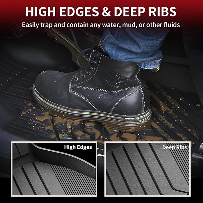 LASFIT Floor Mats Fit for 2020-2025 2026 BMW X6 G06 M M50i M60i sDrive40i xDrive40i, Custom Fit TPE All Weather Waterproof Floor Liners Front & Rear Rows Car Mat, Black