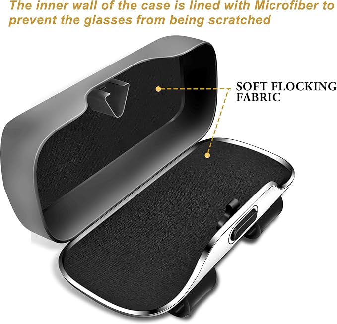 Sunglass Holder for Car Visor Clip, Car Visor Glasses Case, Vehicle Visor Accessories Organizer Box, Suitable for Truck, SUV and Sedan to Place Glasses (gray)