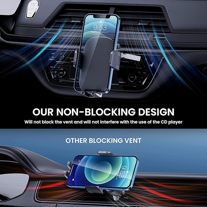 TICILFO Phone Mount for Car Phone Holder Mount Upgraded Metal CD Slot Phone Holder Car Cell Phone Holder Thick Cases Friendly iPhone Holder for Car Mount for CD Player Fit for All iPhone Smartphone