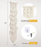 Boho Baseball Cap Hanger-1 Pack-Macrame Hat Organizer for Ball Caps Holder Over Door, Hat Rack for Wall, Cap Rack for Decorat