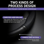 Car Steering Wheel Cover, 15 inch Carbon Fiber Steering Wheel Protector, Non-Slip Breathable Steering Wheel Cover, Four Seasons Universal Car Essential (Black)