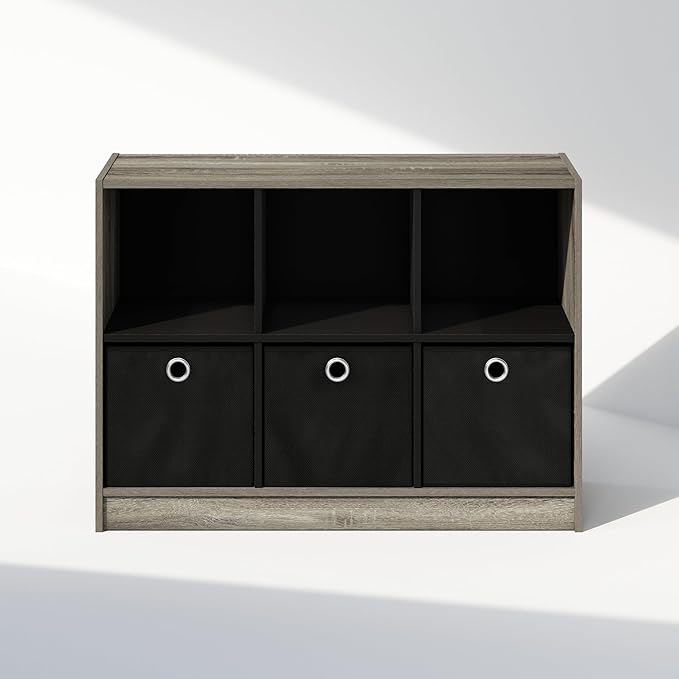 Furinno Cubic Closet Organizers and Storage, 6-Cube Closet Organizer with Bins, Open Shelf Storage, for Wardrobe, Bedroom, Li