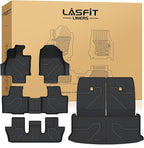 LASFIT Floor Mats&Trunk Mat&Backrest Mat for Lexus TX/TX350/TX500h/TX550h+ 2024 2025 2026, TPE All Weather Floor Liners for Lexus TX 350, 3Row&Cargo Mat for Tx Car Mats(Cargo Mat Fit with Subwoofer