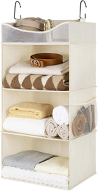 StorageWorks Hanging Closet Organizer, 3-Shelf Hanging Closet Shelves with Top Shelf, 15 ¾"W x 12" D x 31" H, Extra-Large Spa