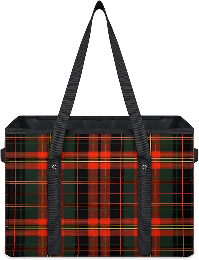 Reusable Grocery Bags Heavy Duty Shopping Bags Foldable Large Tote Bags with Long Handles & Hard Bottom