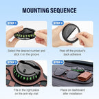 Multifunction Car Anti-Slip Mat,360° Rotatable Phone Holder Dashboard Pad with Hidden Parking Number Plate PVC Grid Style Mat