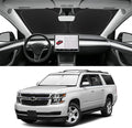 Custom Fit Windshield Sun Shade for Chevy Suburban 2015-2020, Blocks UV & Heat, Front Window Sunshade Accessories, Easy Fold & Store Keep Your Car Cooler