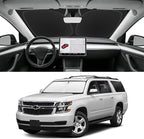 Custom Fit Windshield Sun Shade for Chevy Suburban 2015-2020, Blocks UV & Heat, Front Window Sunshade Accessories, Easy Fold & Store Keep Your Car Cooler