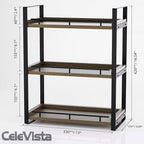 Bathroom Counter Organizer, 3 Tier Wood Countertop Shelf for Vanity, Skincare, Makeup, Kitchen Coffee and Sink Storage, with 