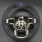 MEWANT Black Genuine Leather Steering Wheel Cover for Ford F150 F250 F350 Expedition 2018-2021 Truck Interior Accessory