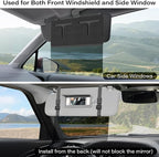 Car Visor Extender Sun Bblocker，Upgraded UV400 Car Sun Visor Extension with PC Lens and Side Sunshade,Filter UV，Safe Ddriving.Universal for SUV, Family Automotive, Black